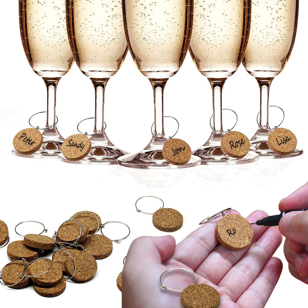 BENECREAT 20 Flat Round Clear Wine Glass Name Charms, Acrylic Wine Glass  Charms with Brass Wine Glass Charm Rings for Halloween Christmas Party  Glass Identification Decoration - Yahoo Shopping