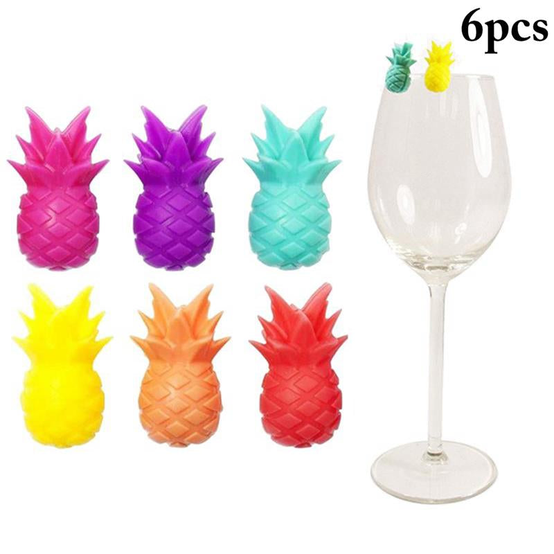 6PCS Wine Stoppers Reusable Silicone Wine Corks Glass Beverages